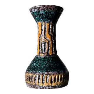 Vintage Italian Gambone Style Ceramic Textured Vase, Mid 20th Century For Sale