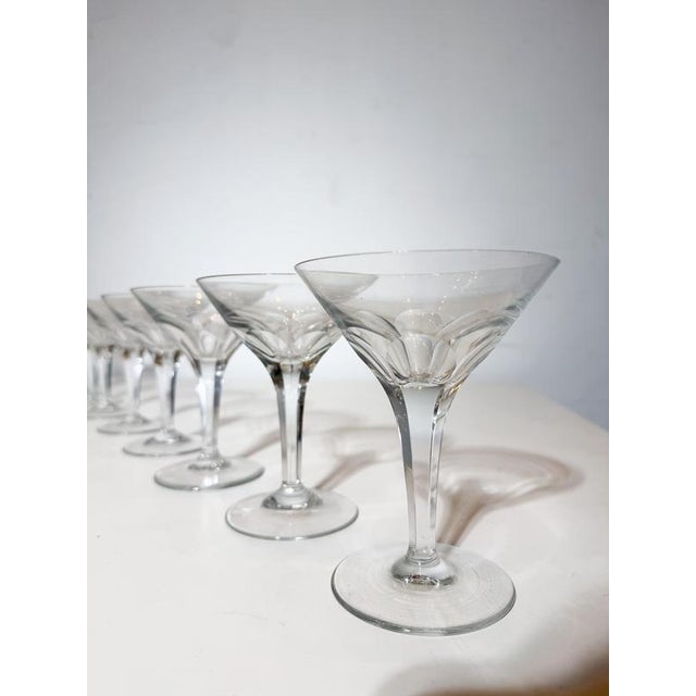 Crystal Champagne Coupes from Val Saint Lambert, Set of 8 For Sale - Image 6 of 6