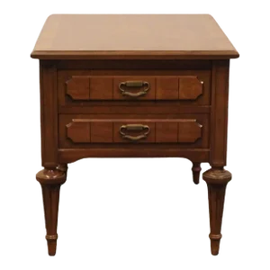 Columbia Manufacturing Banded Walnut Italian Provincial 20" Accent End Table