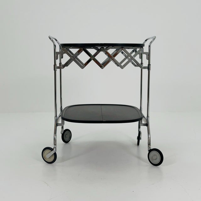 Antonio Citterio Black Gastone Dolly Trolley Bar Cart by Antonio Citterio and Oliver Low for Kartell For Sale - Image 4 of 11