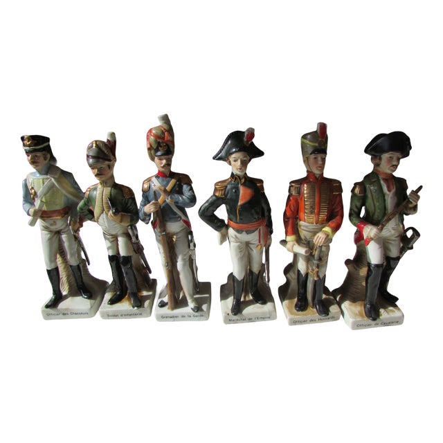 Porcelain Statuettes Soldiers of the Empire, 1940s, Set of 6 For Sale