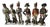 Porcelain Statuettes Soldiers of the Empire, 1940s, Set of 6 For Sale