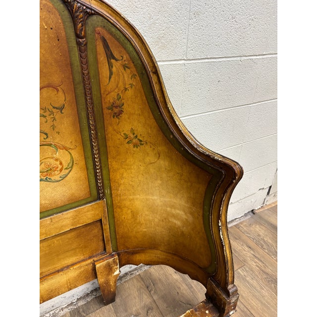 Antique Three Quarter Size French Louis XV Vernis Martin Style Bed For Sale In Kansas City - Image 6 of 14