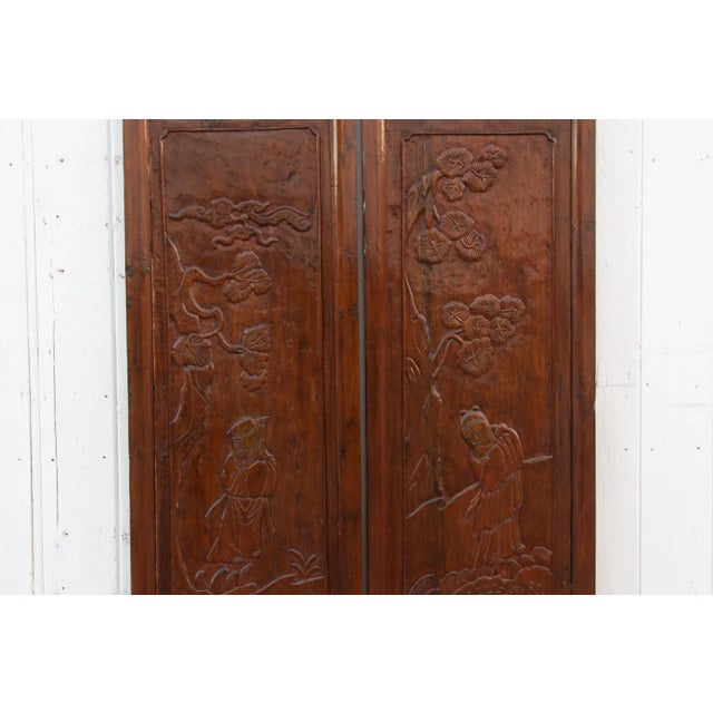 19th Century Set of 2, Carved Tang Dynasty Style Panels For Sale - Image 5 of 7