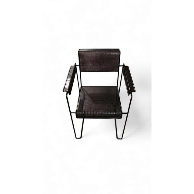 Metal Minimalist Steel Perforated Chair, Netherlands, 1970s For Sale - Image 7 of 9