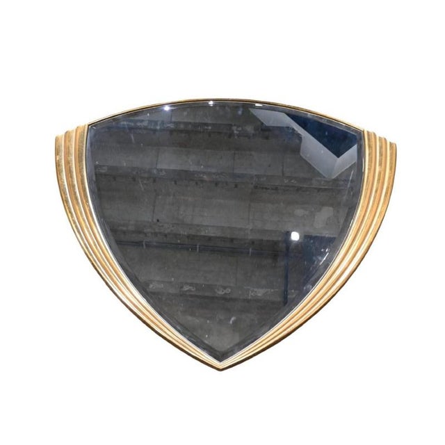 Large Hollywood Regency Belgian Design Brass Mirror, 1970s For Sale - Image 4 of 4