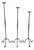 Hand Forged Iron Candelabra Set of 3 (93-113cm) Antique Copper Finish Barley Twist Stem with Wide Scroll Base For Sale
