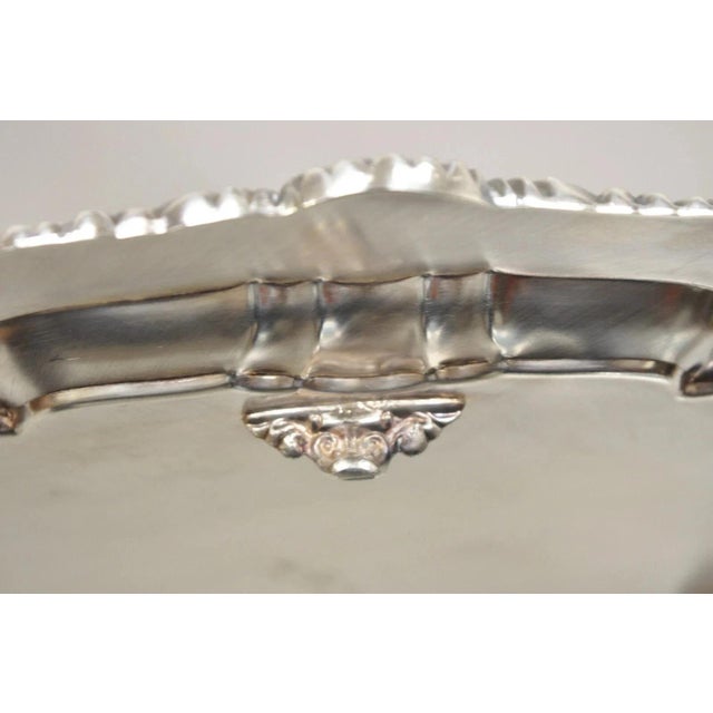 Vintage Epca Silverplate by Poole 3216 Round Silver Platter Tray - Engraved For Sale - Image 9 of 11