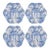 Italian Les Ottomans Hand-Painted Blue Coral Oyster Plates - Set of 4 For Sale