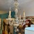 Crystal and White Glass Hobnail Chandelier For Sale - Image 4 of 11