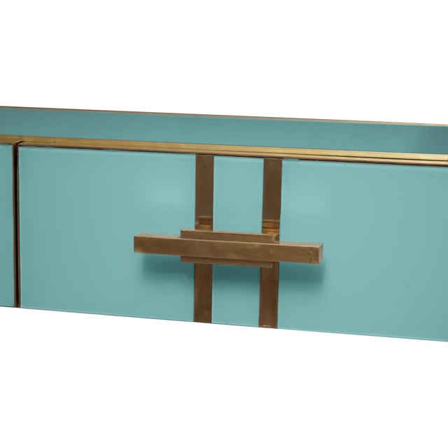 Turquois Murano Glass Console Table from Justfurnituress SRL For Sale - Image 4 of 7