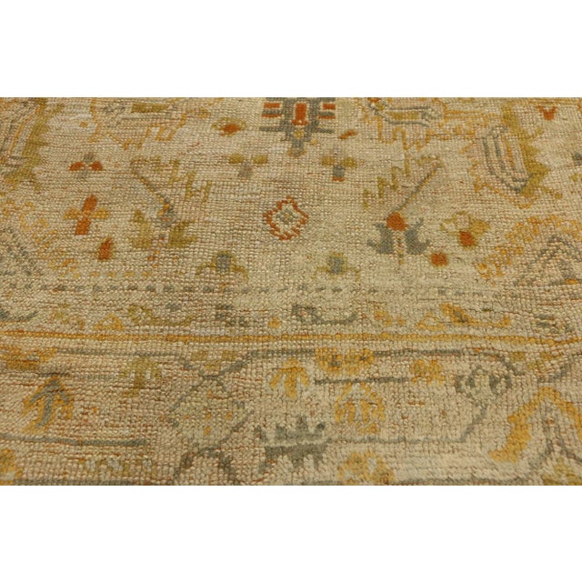 Late 19th Century Antique Turkish Oushak Rug - 07'04 X 09'00 For Sale - Image 5 of 9
