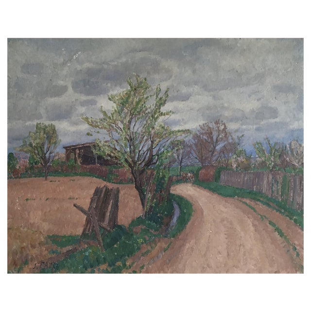 Josef Favre, Printemps à Bernex, Oil on Canvas For Sale