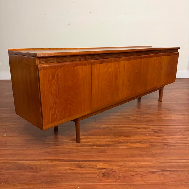 Mid-Century Modern Vintage 1960s Long Teak Sideboard Bar For Sale - Image 3 of 14