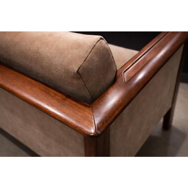 Sofa in Brazilian Rosewood and Warm Taupe Mohair, Fátima, 1960s — Lot 550A For Sale - Image 13 of 15