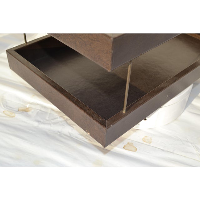 Wood 1970s Faux Goat Skin Vinyl Desk Organizer For Sale - Image 7 of 9