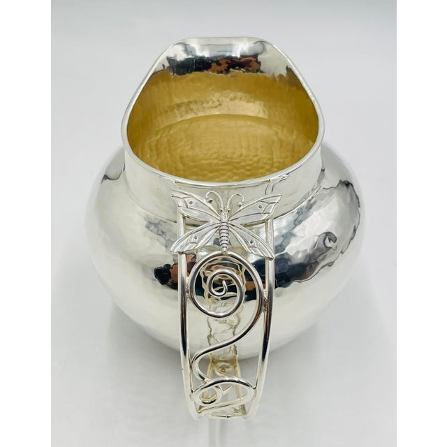 Emilia Castillo 1980s Whimsical Emilia Castillo Water Pitcher in Hammered Silver Finish, Mexico Silver For Sale - Image 4 of 18