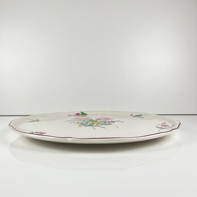 Streetlight Cake Plate with Tulip Motif from KG Lunéville Model, 1980s For Sale - Image 3 of 8