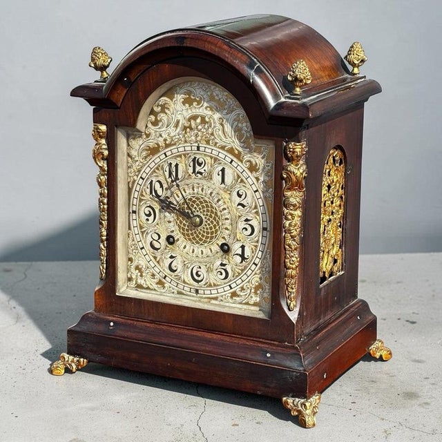 Antique Bracket Clock with Key For Sale - Image 13 of 13