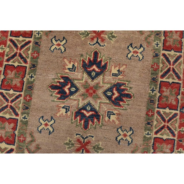 Kazak Runner 2’1” X 5’11” Brown Wool Tribal Hand-Knotted Oriental Rug For Sale - Image 4 of 10