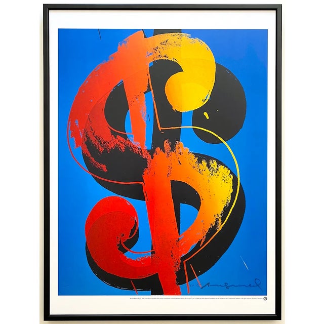 Andy Warhol Foundation Vintage 1998 Lithograph Print Framed Pop Art Poster " $ ( 1 ) ", 1982 For Sale - Image 13 of 13