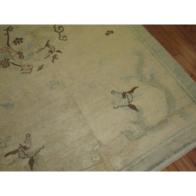 Chinoiserie Early 20th Century Dragon Chinese Peking Rug For Sale - Image 3 of 6