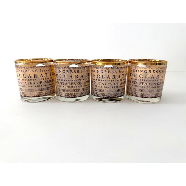 1970s Mid Century Modern Bicentennial Lowball Glasses - 4 pcs For Sale - Image 4 of 13