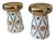 Hollywood Regency Style Ceramic Mushroom Side Tables With Gold Harlequin & Polka Dot Pattern - A Pair For Sale