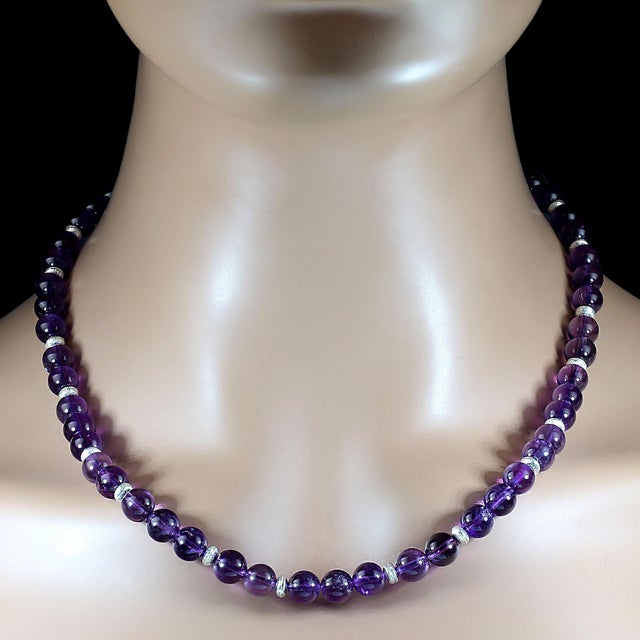 2020s Ajd 19.5 Inch Highly Polished Transparent Amethyst Necklace For Sale - Image 5 of 5