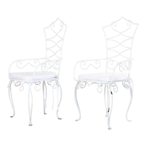 Rene Drouet French Bistro Chairs, Mid 20th Century, Pair