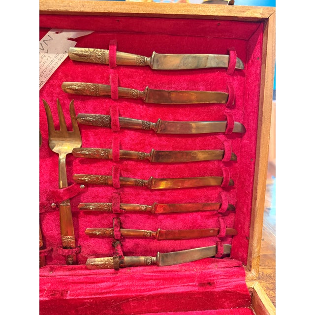 Vintage Thai Siam Flatware Set - 29 pcs with wooden case For Sale - Image 12 of 12