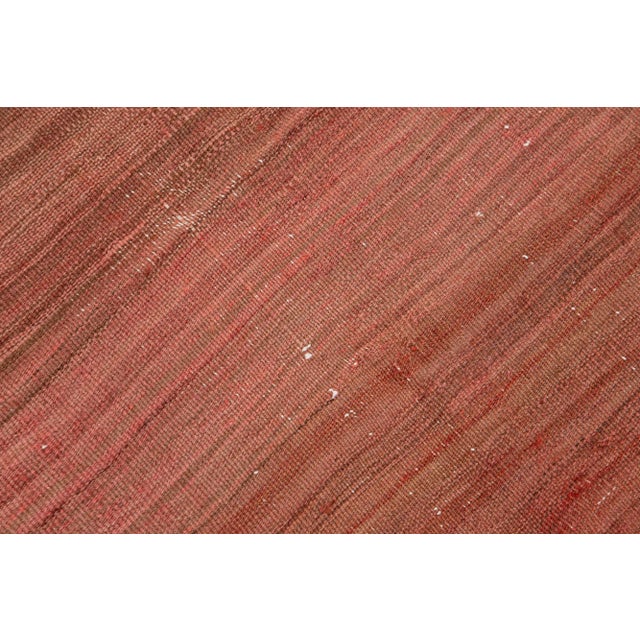 Textile 1960s Vintage Turkish Kilim Rust Handmade Solid Wool Rug For Sale - Image 7 of 8