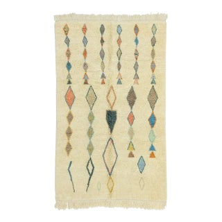 Berber Hand-Knotted Moroccan Wool Rug | 8'2" X 5'1" | One of a Kind For Sale