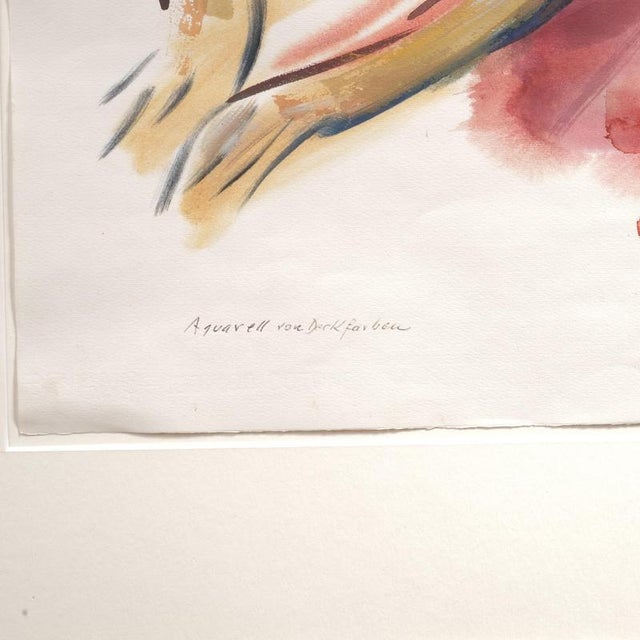 Friedrich Karl Gotsch, Hanne Next to a Vase of Flowers, Watercolor For Sale - Image 3 of 7