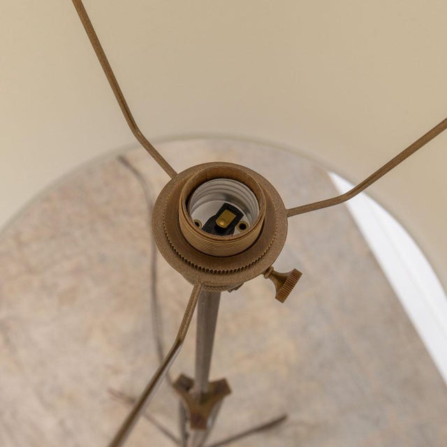 1930s French Art Deco Metal and Brass Floor Lamp For Sale - Image 9 of 17