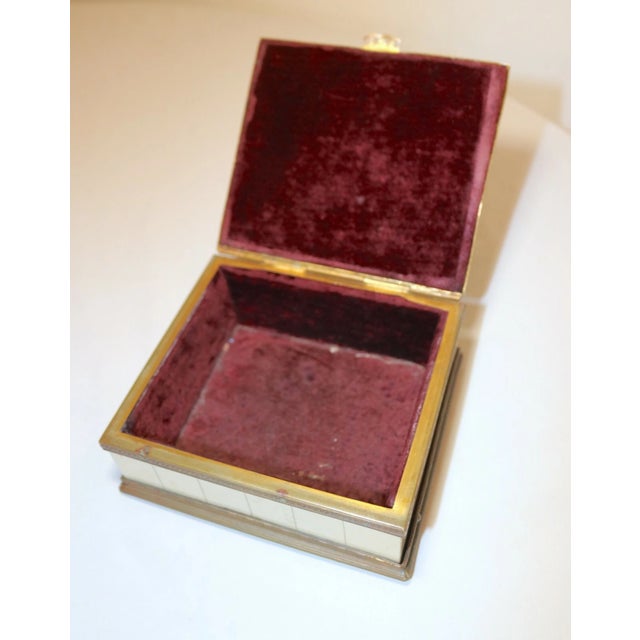 Antique Ornate Italy Bronze Filigree Celluloid Landscape Mini Painting Wood Box For Sale - Image 11 of 11