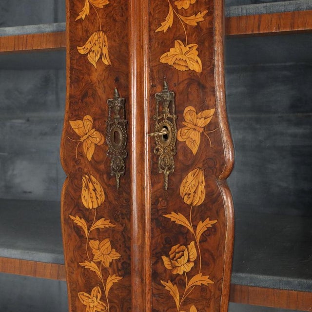 Wood Large Dutch Display Cabinet in Walnut and Walnut Burl For Sale - Image 7 of 14