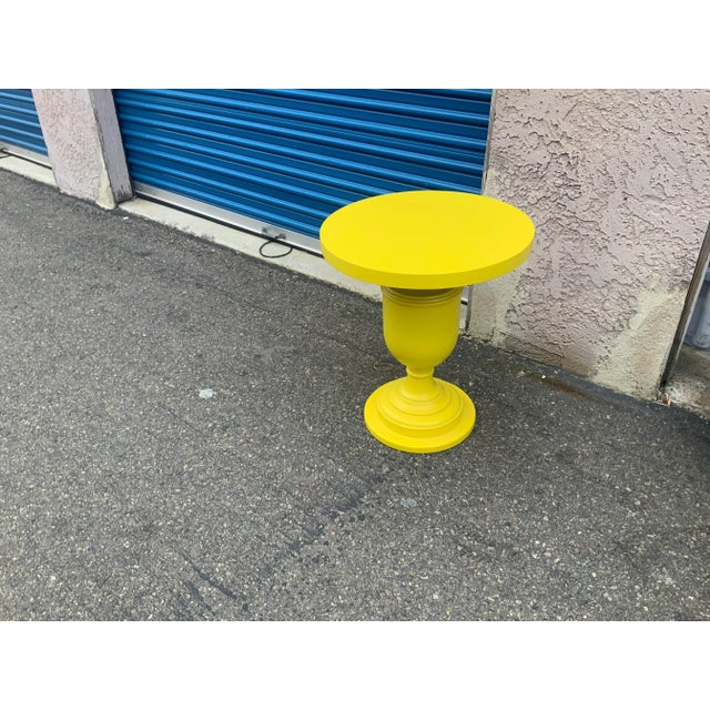 Modern Mid Century Style End Table -Canary Yellow For Sale In San Diego - Image 6 of 8