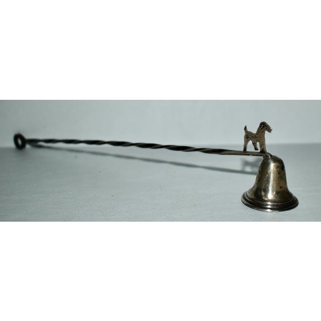 English Vintage Sterling SIlver Candle Snuffer W/Dog Motif For Sale - Image 3 of 10