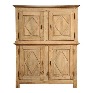 19th Century French Carved Oak Armoire With Tv Mount For Sale