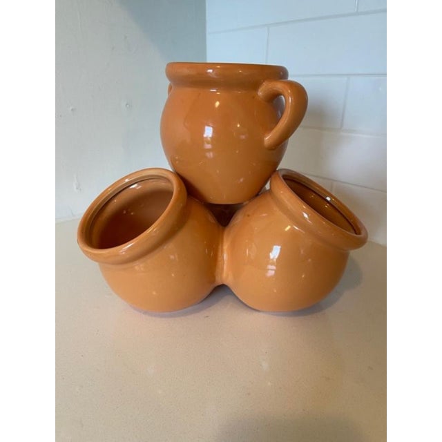 Orange Fused Ceramic Jars, Vintage For Sale - Image 8 of 12