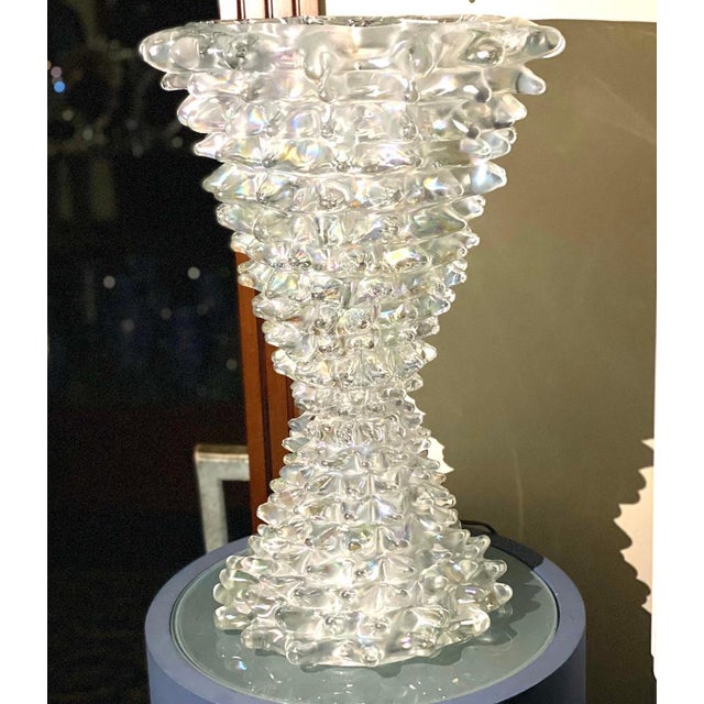 1980s Large Murano Glass Iridescent Rostrato Table Lamp, 1980 For Sale - Image 5 of 15