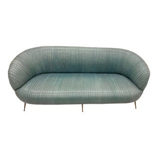 Kelly Wearstler Soufflé Settee in Blue For Sale