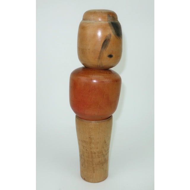 1940s Artist Signed Large Japanese Wood Kokeshi Dolls, Set of 3 For Sale - Image 14 of 16