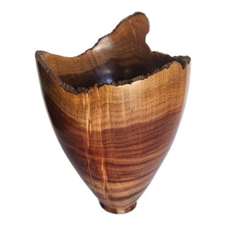 D. Richardson 2012 Signed Ornamental Hand Turned Acacia Wood Vessel For Sale