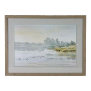 Landscape 1979 Original Watercolor on Paper Signed