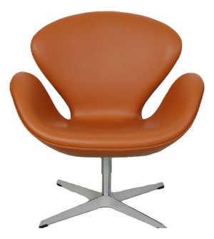 Swan Chair in Whisky Leather by Arne Jacobsen, 2000s