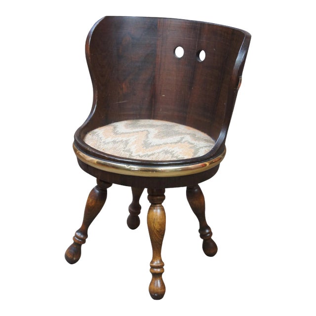 Early 20th Century Vintage Firkin Sugar Bucket Barrel Back Childs Chair For Sale