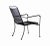 Set of six vintage black iron armchairs. Solid iron with perforated metal seats/backs. • The set of chairs is stackable.