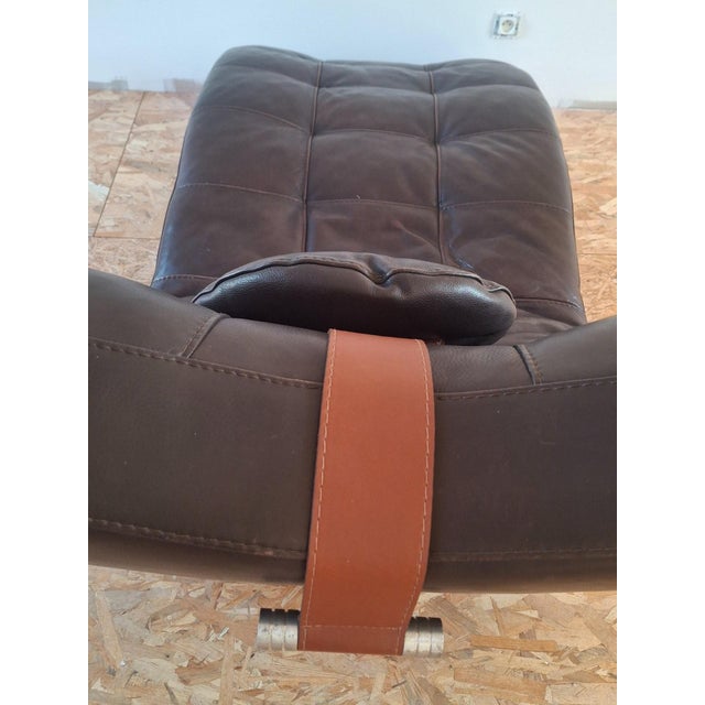 Animal Skin Contempo Leather Chaise Lounge by Artful Casa\.ontemporanea, Italy, 1970s For Sale - Image 7 of 12